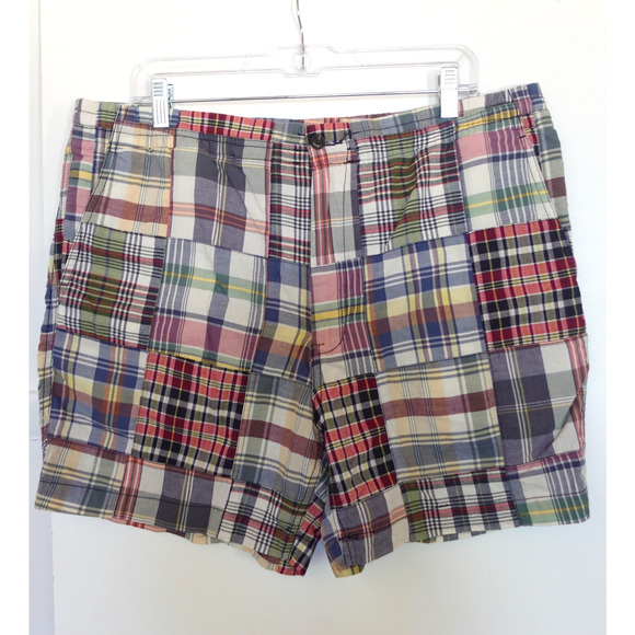 Polo Ralph Lauren Shorts Mens XXL Multicolor Classic Fit 6 Inch Patchwork Madras - Picture 1 of 15